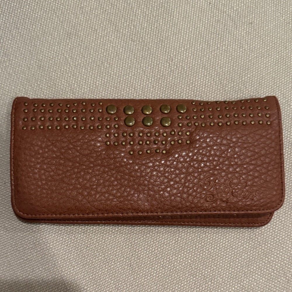 Vintage Never Used Rip Curl Studded Brown Leather Wallet